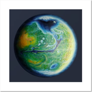 Green Terraformed Mars Oil Painting Posters and Art